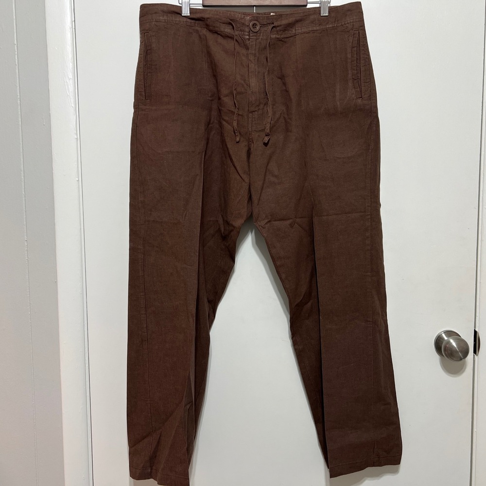 Vintage Guess Jeans Brown Linen Cargo Pants Size 36 Gorp Streetwear Y2K Made USA